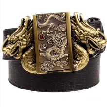 Double Dragon véritable ceinture en cuir léger boucle plaque en métal pour Zippo société de négoce